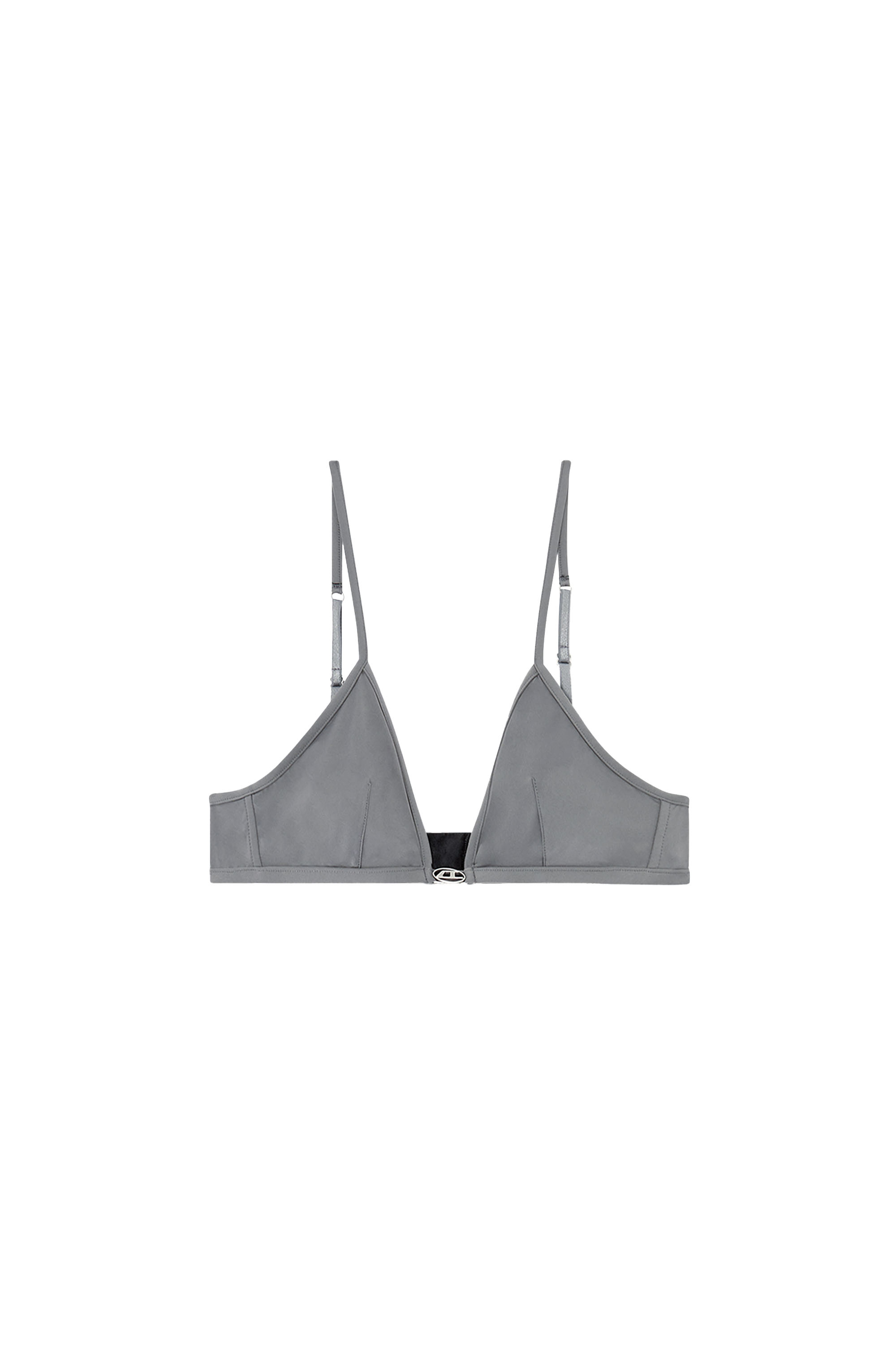 Diesel - LUNA-DNM, Woman's Microfibre bralette with Oval D detail in Grey - 3