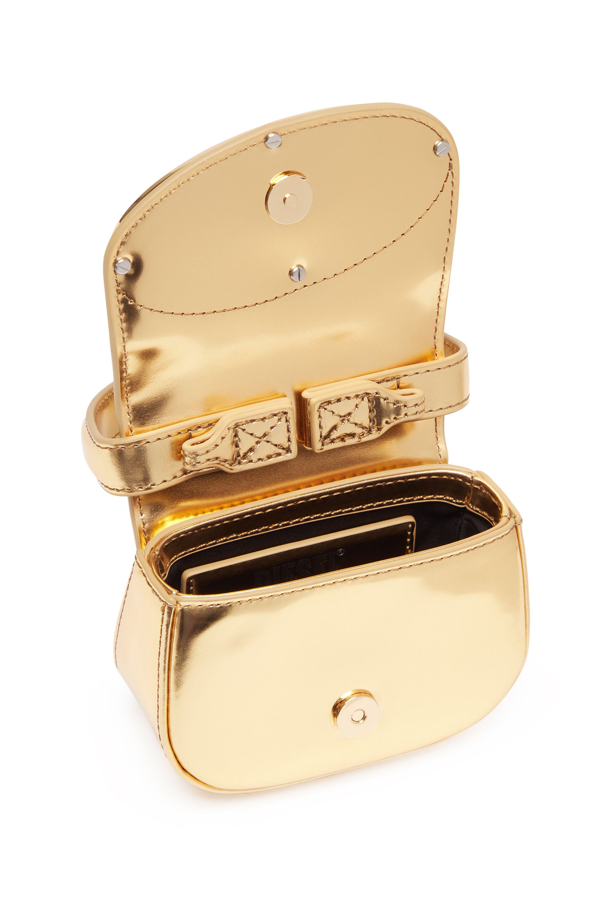 Diesel - 1DR-XS-S, Woman's 1DR-XS-S-Iconic mini bag in mirrored leather in Gold - 4